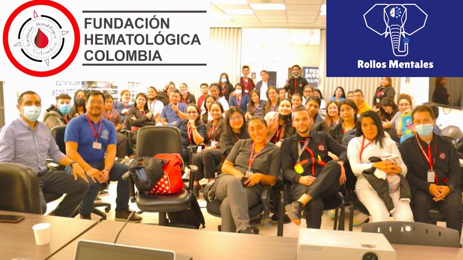 Equipo de Fundación Hematológica Colombia en un taller de Rollos Mentales